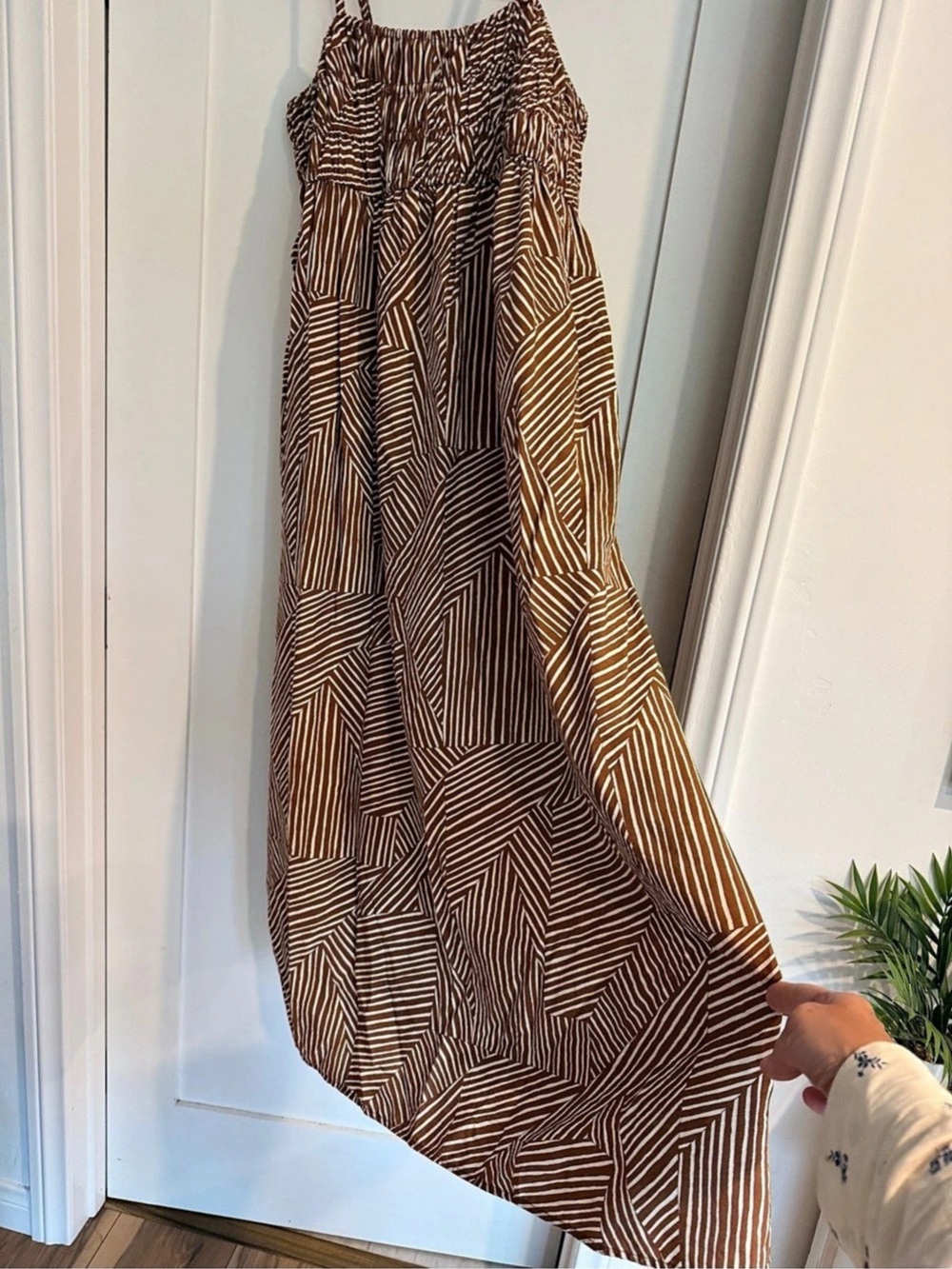 a new day Cami Maxi Dress in Brown & White Large